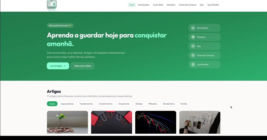 Captura de tela do site Econom-IA Education — página inicial